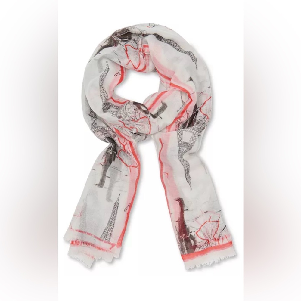 Karl Lagerfeld Eiffel Tower large Scarf  Wrap 6”x3 “